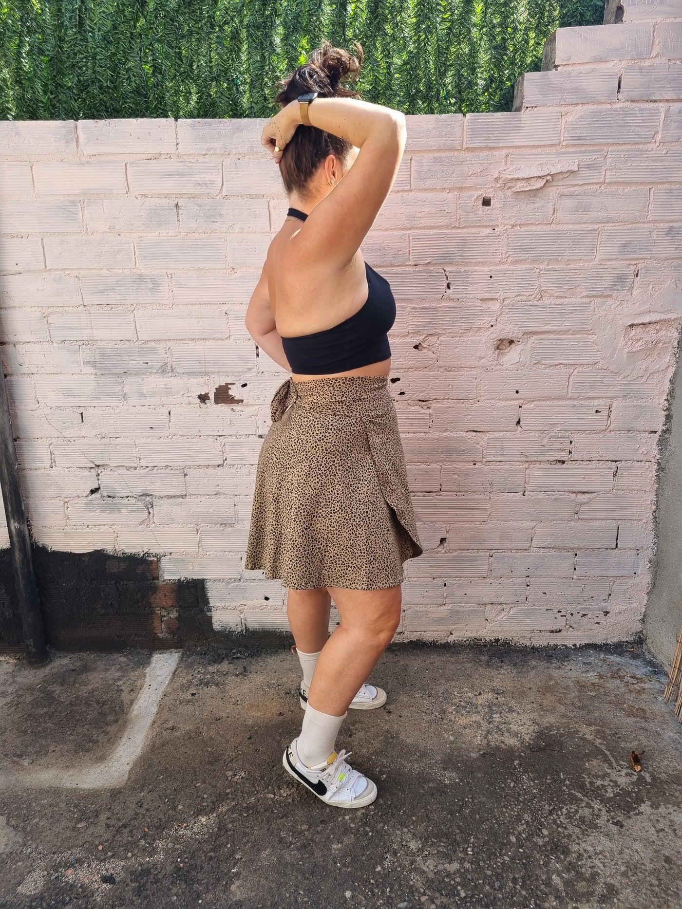 Wrap Mini Skirt in Classic Leopard