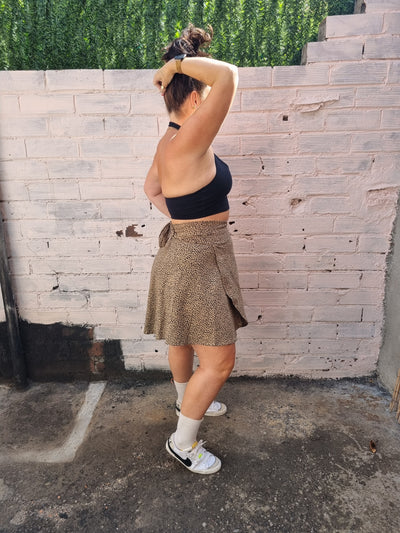 Wrap Mini Skirt in Classic Leopard