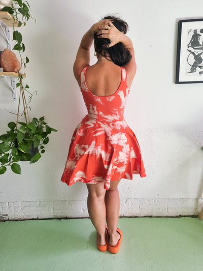 Jola Api Pocket Skater Dress and Skirt in Coral Acid Wash