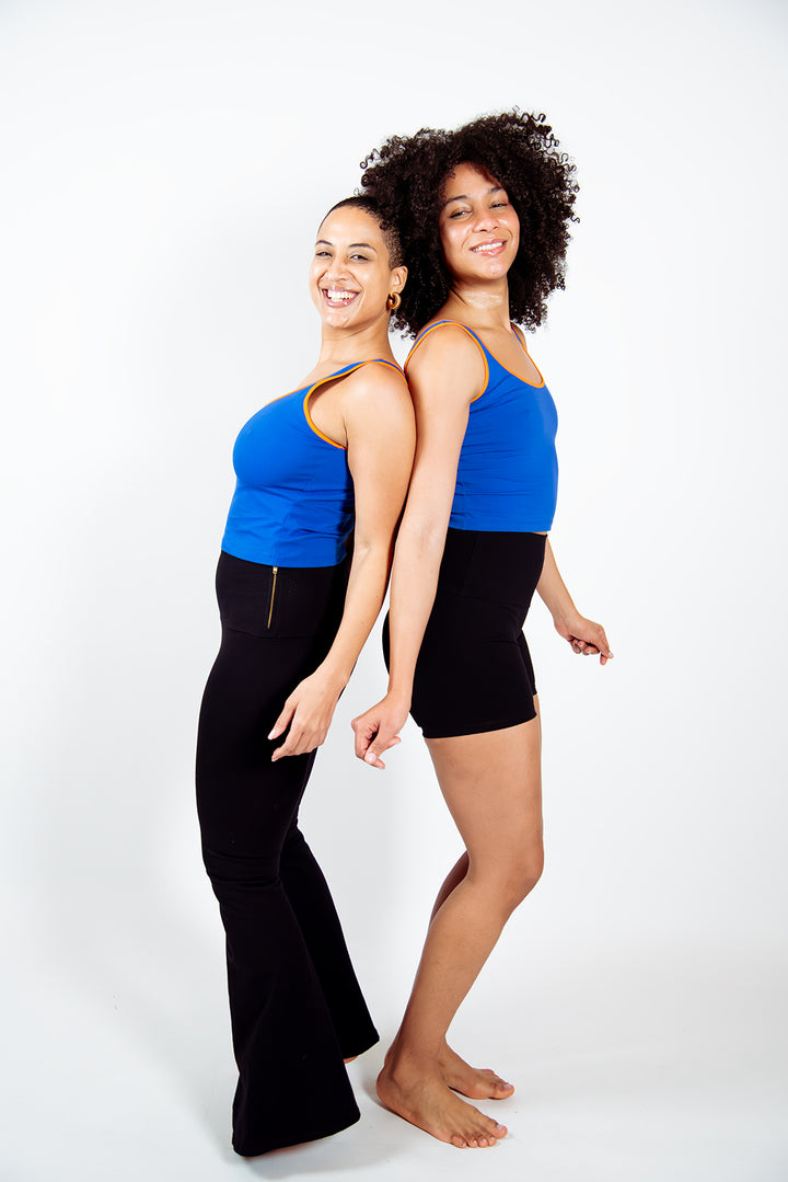 Api Mid Crop Top in Forgetmenot/Tangerin edging