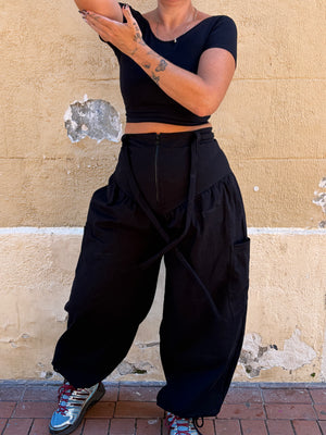 Corset Puff Pants with 4(!) pockets in Black