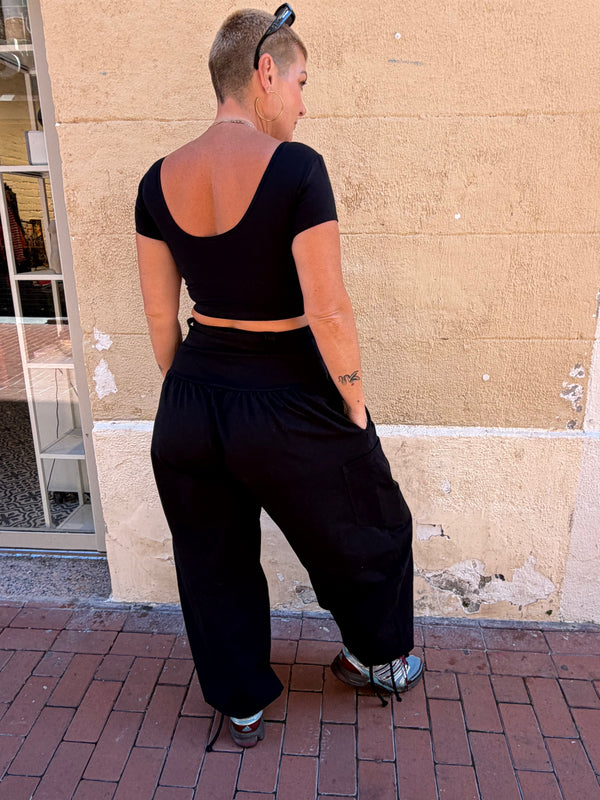 Corset Puff Pants with 4(!) pockets in Black