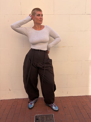 Corset Puff Pants with 4(!) pockets in Cafe