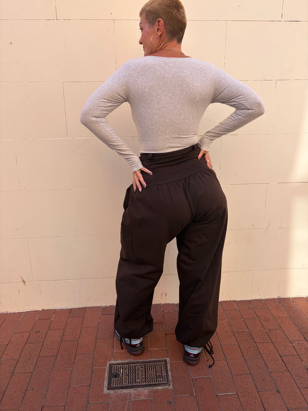 Corset Puff Pants with 4(!) pockets in Cafe