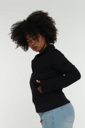 New Zip Jacketin Black and Black rib