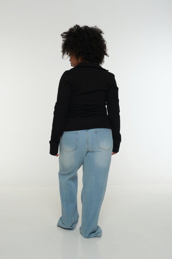 New Zip Jacketin Black and Black rib