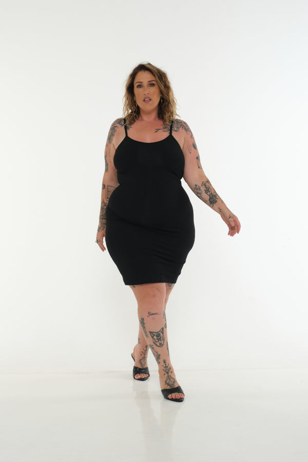 Scoop Mini Dress in Black