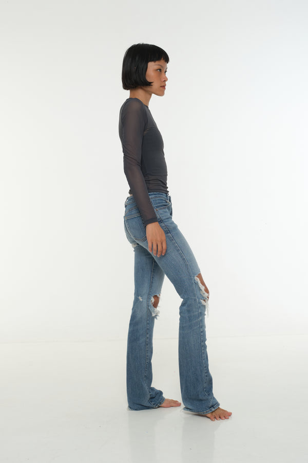 Mesh Top long sleeve in Forest