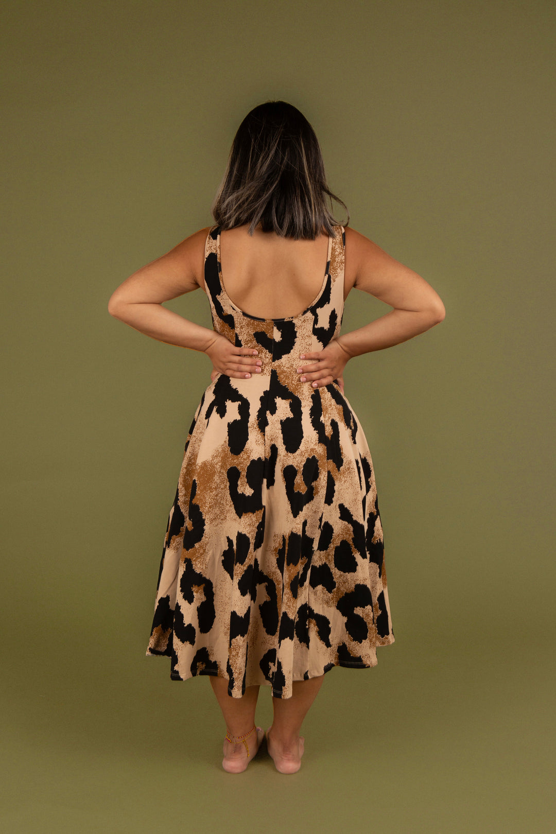 Asri Api Dress Midi Petite in New Leopard