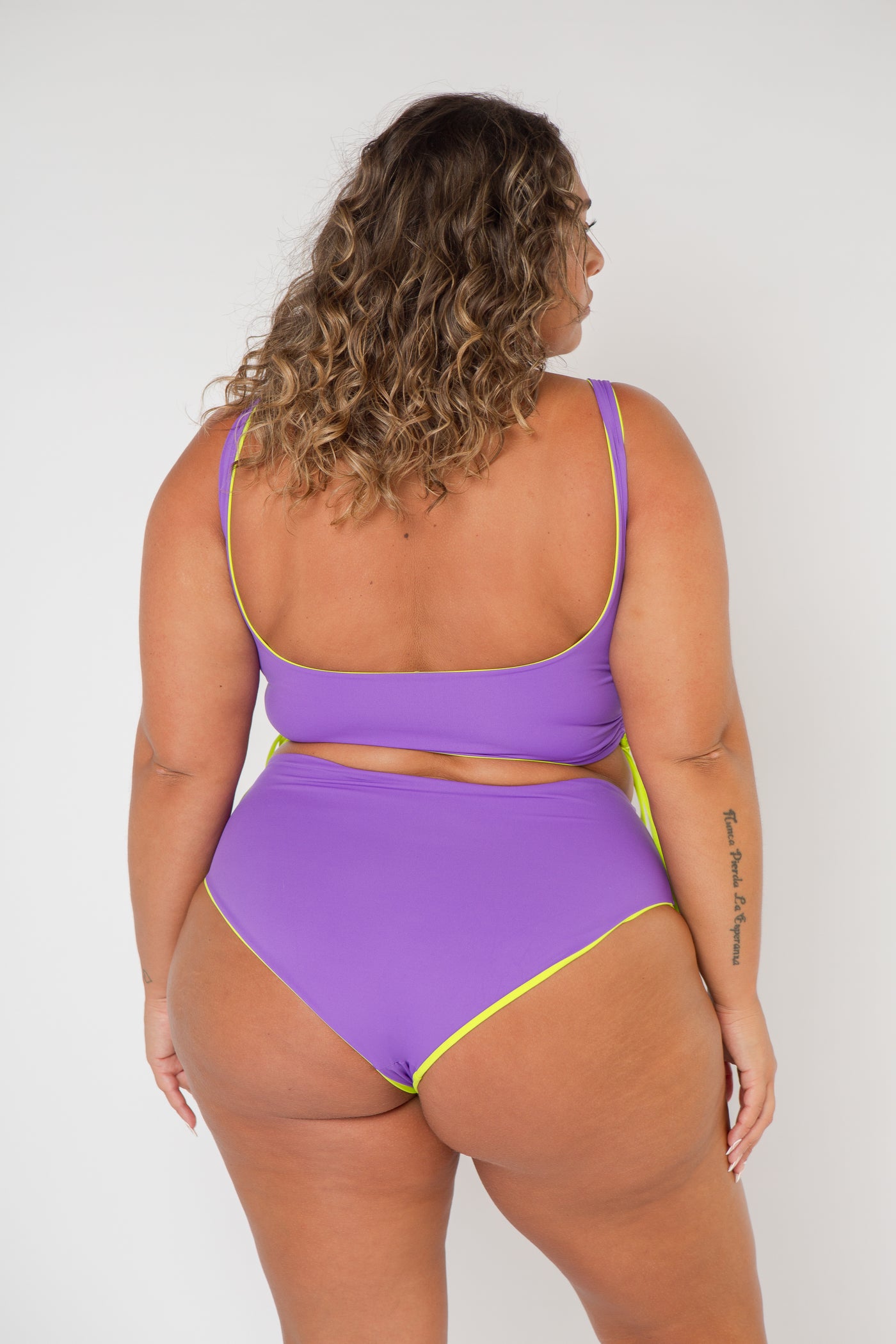 Full Cover Reversible High Waist In Grape And Apple Sours