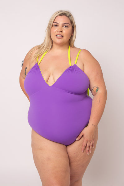 Multi Tie Reversible X-Tall One Piece In Grape And Apple Sours