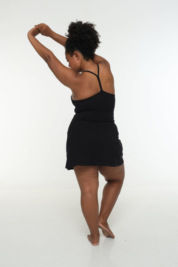 A-Line Mini Skirt with splits and pockets in Black - Manners London