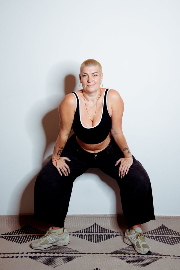 Api Crop Top in Black/White piping - Manners London