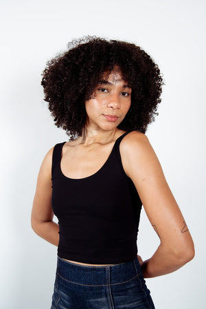 Api Mid Crop Top in Black - Manners London