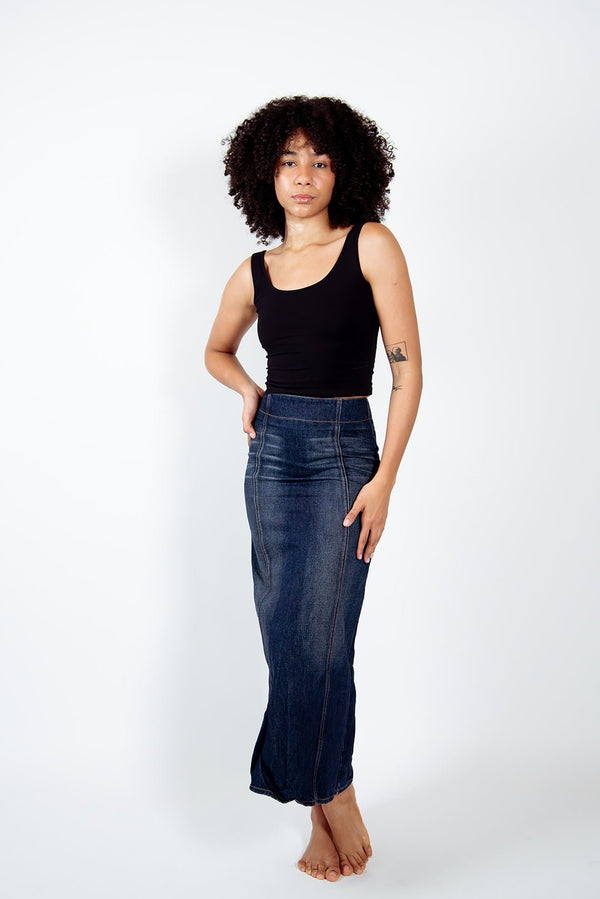 Api Mid Crop Top in Black - Manners London