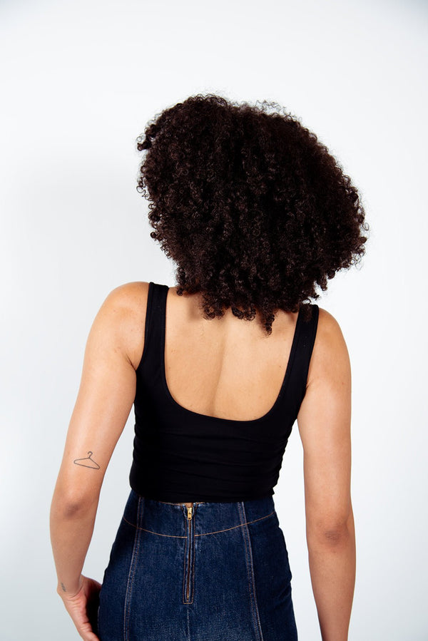 Api Mid Crop Top in Black - Manners London