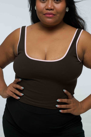 Api Mid Crop Top in Cafe/Pastel Pink - Manners London