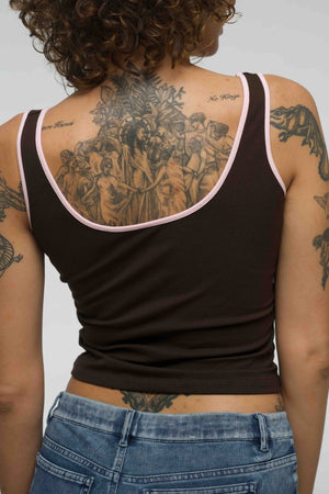 Api Mid Crop Top in Cafe/Pastel Pink - Manners London