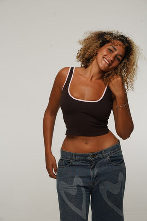 Api Mid Crop Top in Cafe/Pastel Pink - Manners London