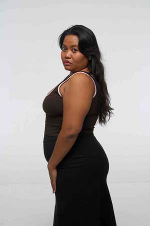 Api Mid Crop Top in Cafe/Pastel Pink - Manners London