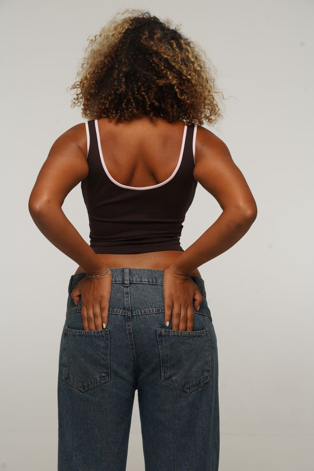 Api Mid Crop Top in Cafe/Pastel Pink - Manners London