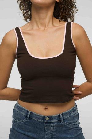 Api Mid Crop Top in Cafe/Pastel Pink - Manners London