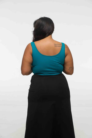 Api Mid Crop Top in Deep Turquoise - Manners London