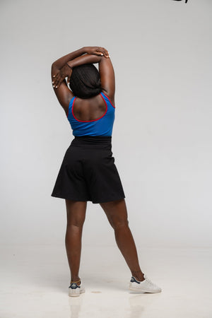 Api Mid Crop Top in Forgetmenot / Red edging - Manners London