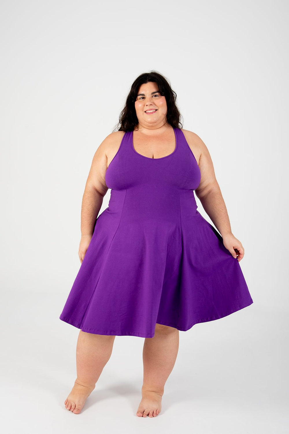 Asri Cross Back Mini Dress In T.Purple - Manners London