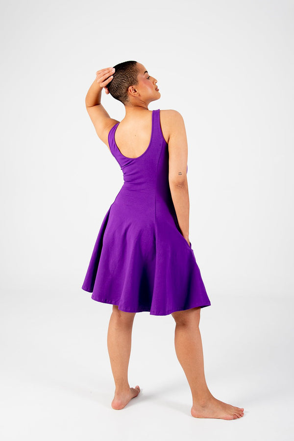 Asri Cross Back Mini Dress In T.Purple - Manners London