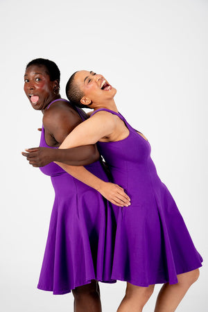 Asri Cross Back Mini Dress In T.Purple - Manners London