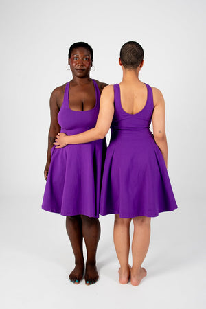 Asri Cross Back Mini Dress In T.Purple - Manners London