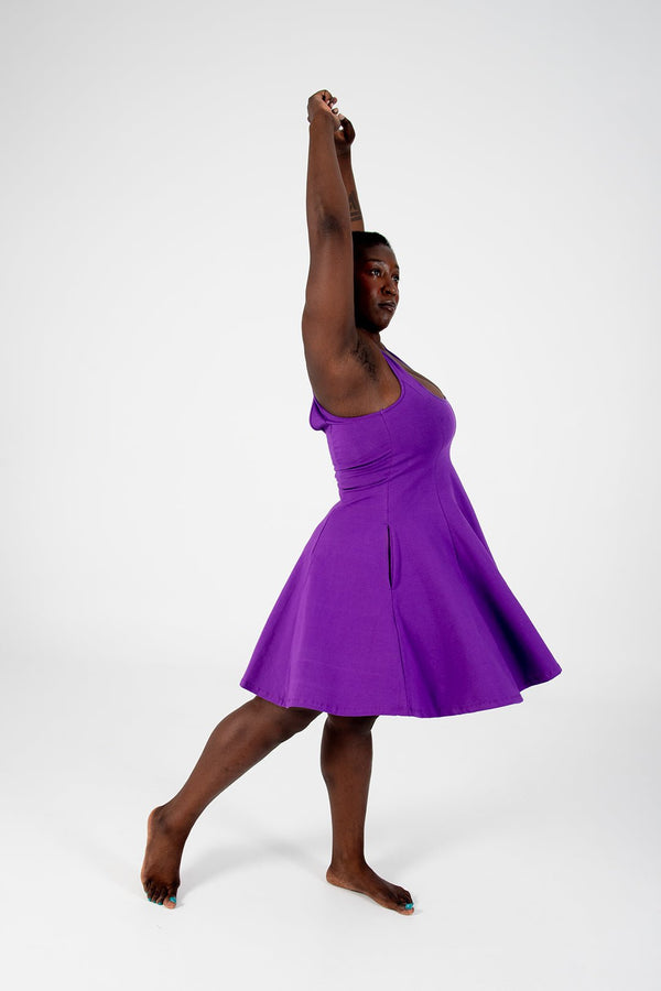 Asri Cross Back Mini Dress In T.Purple - Manners London