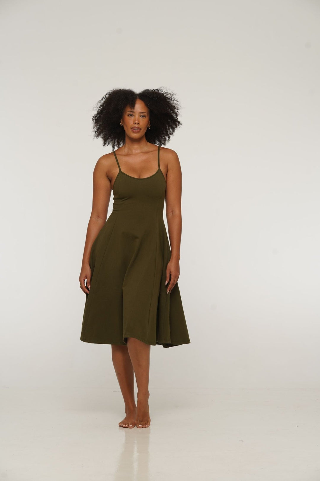 Asri dress in Khaki Green - Limited Addition - Manners London