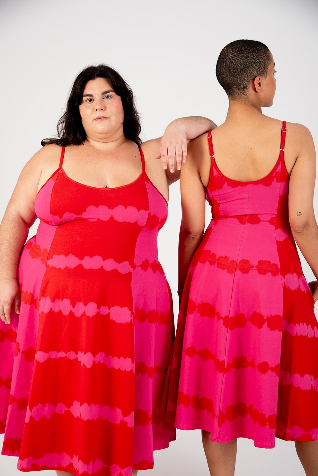 Asri Dress Midi in All the Pinks - Manners London
