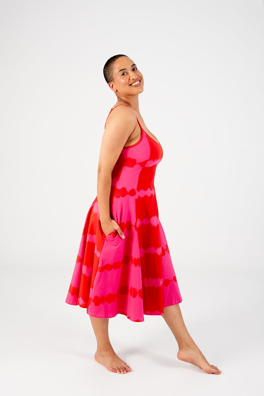 Asri Dress Midi in All the Pinks - Manners London