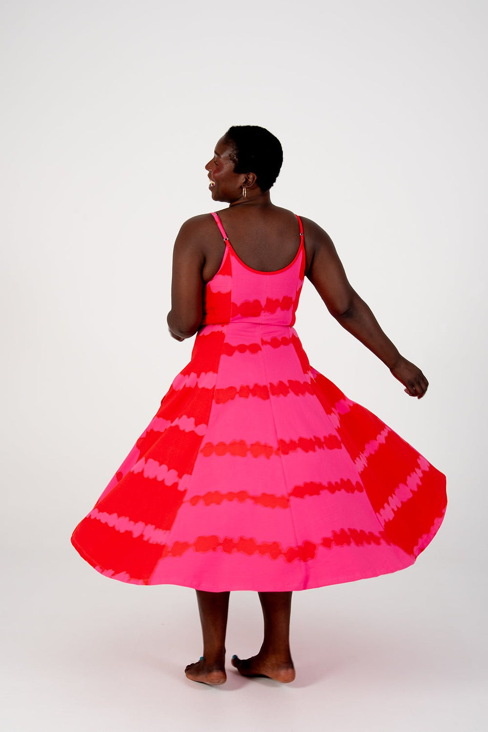 Asri Dress Midi in All the Pinks - Manners London