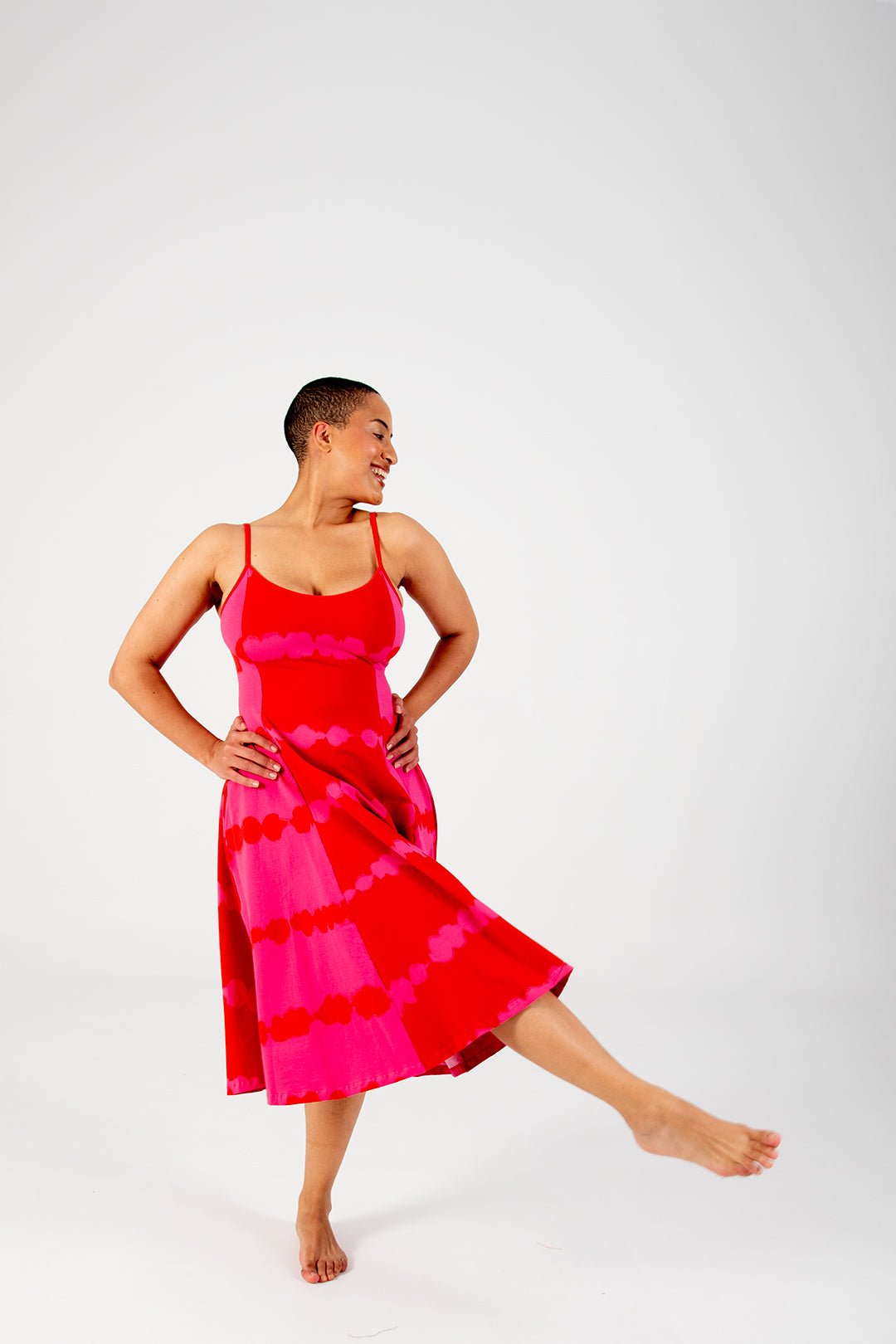 Asri Dress Midi in All the Pinks - Manners London