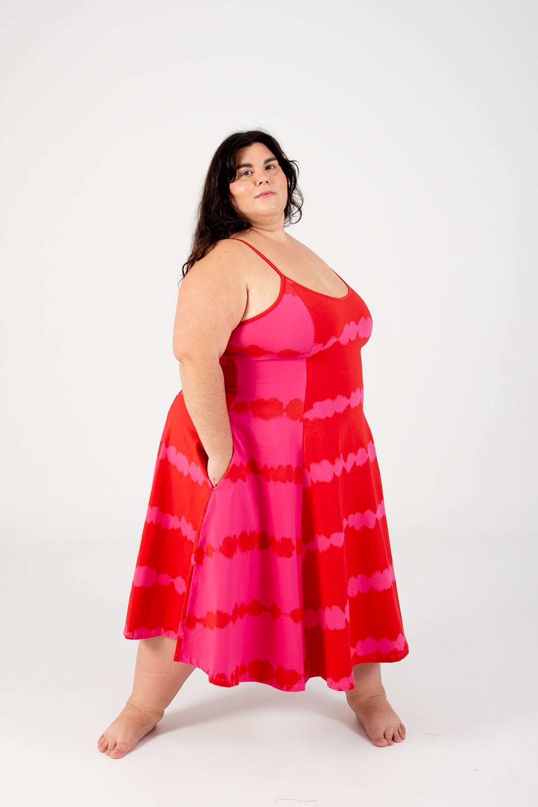 Asri Dress Midi in All the Pinks - Manners London