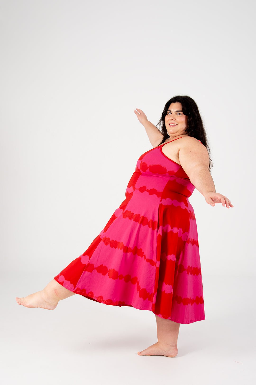 Asri Dress Midi in All the Pinks - Manners London