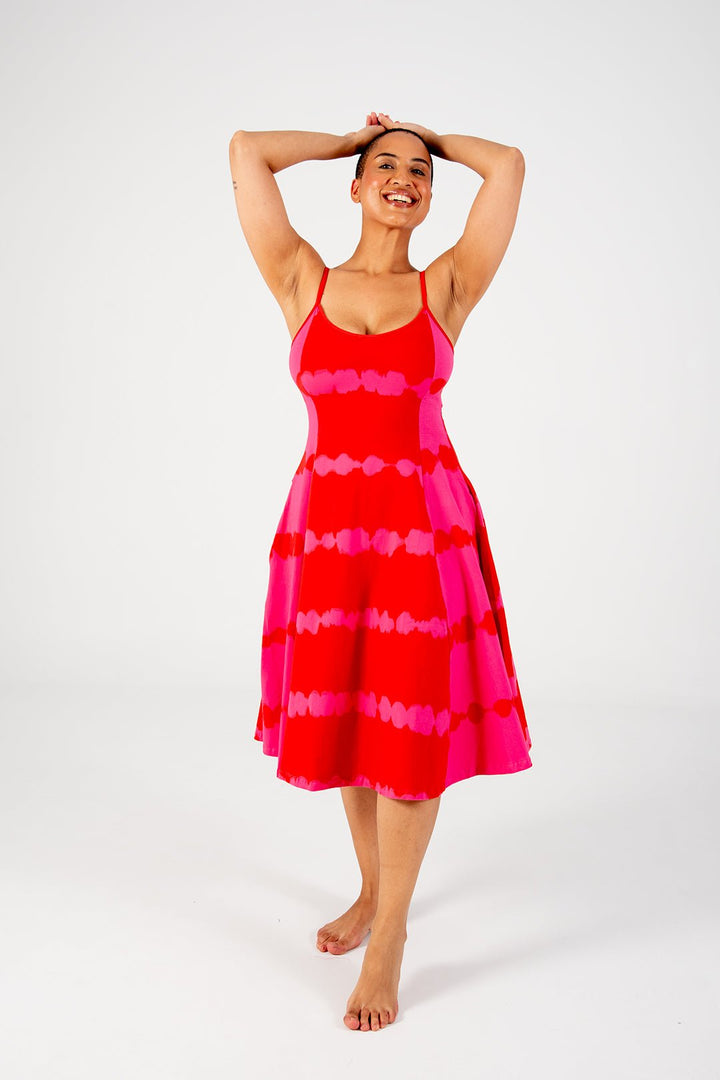 Asri Dress Midi in All the Pinks - Manners London
