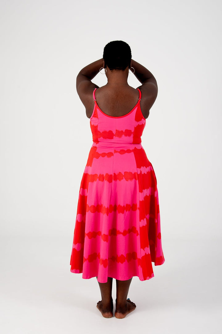 Asri Dress Midi in All the Pinks - Manners London