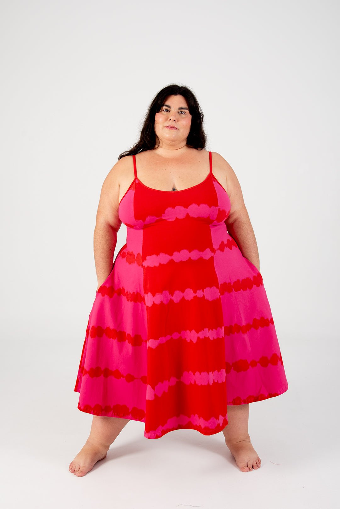 Asri Dress Midi in All the Pinks - Manners London