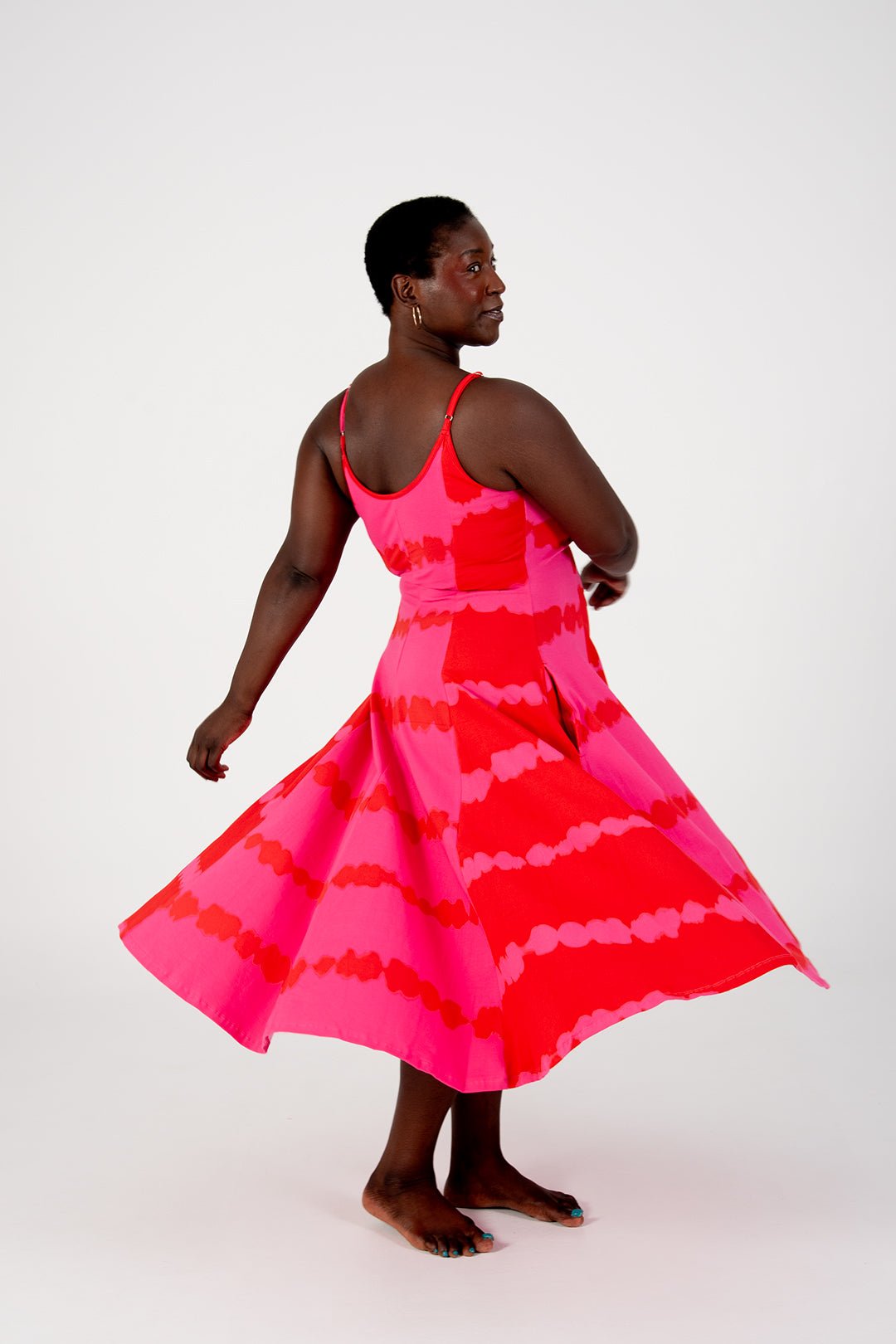 Asri Dress Midi in All the Pinks - Manners London