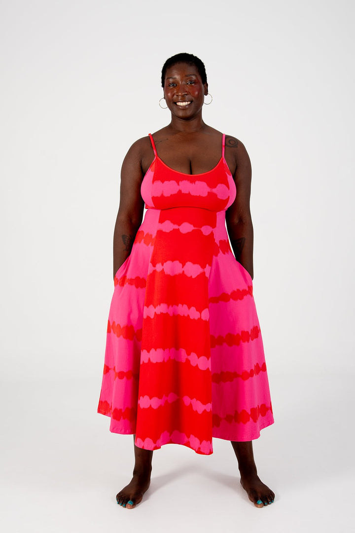 Asri Dress Midi in All the Pinks - Manners London