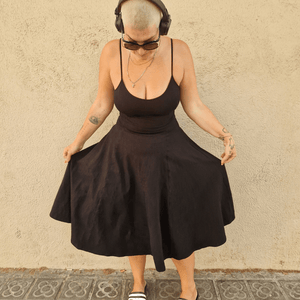 Asri Dress Midi Petite in Black - Manners London