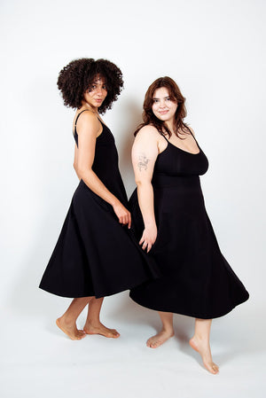 Asri Dress Midi Petite in Black - Manners London