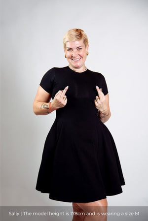 Asri Leki Dress Mini (short sleeves) in Black - Manners London