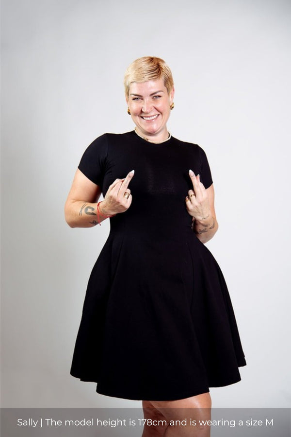 Asri Leki Dress Mini (short sleeves) in Black - Manners London