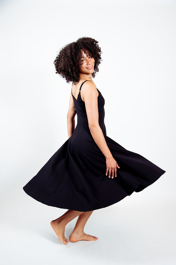 Asri Midi Dress in Black - Manners London